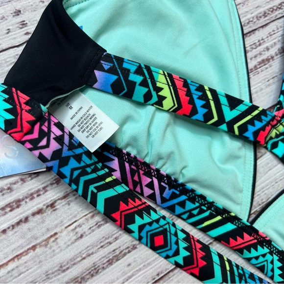 Black Strappy Triangle Bikini Swim - Picture 3 of 5